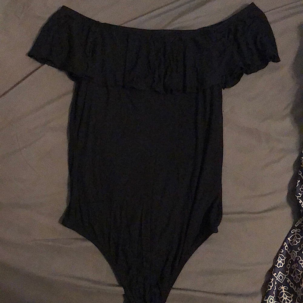 Black Off Shoulder Bodysuit